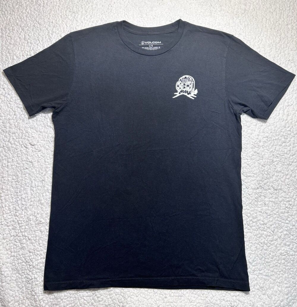 Volcom Living Till Death Graphic T Shirt Men’s L Black Skate Back Print Crew SS